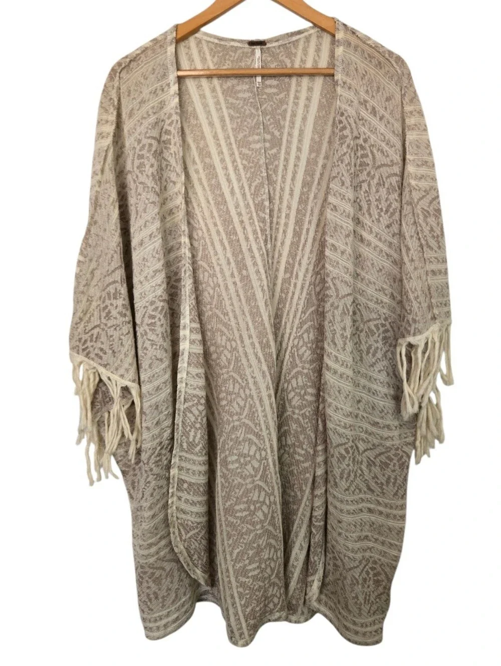 ✨ Free People Metallic Fringe Boho Poncho Kimono | Festival Bohemian Wrap XS/S ✨